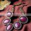New Design Hot Sale Fashion oval heavy statement necklace, zinc alloy plated necklace, old fashioned necklaces