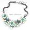 Europe and America Popular Elegant workmanship Crystal and Resin Alloy multi color Flower Charm Necklace in Stock