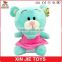 pink teddy bear plush toy green soft teddy bear toy 25CM sitting cartoon teddy bear toy