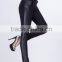Luxury Wholesale Black Sequin Front PU Leggings New Young Women Leggings