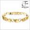 Heart Shaped Germanium Titanium Steel Sports Energy Bracelet Black Plated for Ladies