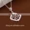 2015 Latest square 925 sterling silver plated fake diamond necklace