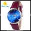 WJ-5465 bright star blue face leather band stylish high quality attractive cheap watch