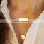 Women Simple Personality Stunning Golden Bar Circle Pendant Alloy Necklace