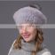 Europe Style Fashion Women Headwear Mink Knit Fur Winter Hat