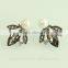 Cute bee design rhinestone crystal metal stud earring