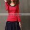 Ethnic Style Embroidery Contrast Color Puff Sleeve T Shirt For Women L1309