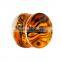 Double Flared Striped Glass Saddle Ear Plug