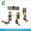 brass plating finishing length 40-120mm 6pins mortise euro high security door lock cylinder electric