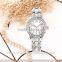 Custom sales alloy promotional wrist watch PC21S movement silver watch With bright stone on the case