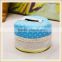 Cute round tissue box /cotton and linen desk storage cylinder tissue box