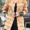 Wholesale 2015 new korean style knitted winter rex rabbit fur coat for women