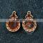 14mm setting size vintage style natual log wood bezel carving flower round pendant setting DIY findings supplies 1411143