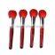 Deep red very soft goat hair cosmetic brush good quality makeup loose powder brush