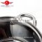 best selling new shape glass lid 5pcs stainless steel camping pot/cooking pot
