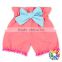 Baby Girls Summer Two Pieces Halter And Shorts Set Pink Flower Bodysuit Clothing Manufacturers Romper Girls