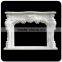 Popular Design Floral and Shell Cultured White Marble Fireplace Surround