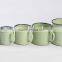 6/7/8/9/10/12cm GREEN carbon steel metal enamel mug plain
