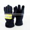 Navy blue fire retardant Cotton fabric safety firefighting gloves