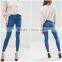 High quality stretch skinny slim fit five pocket jeans used look for lady