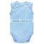 High quality sleeveless blank white cotton baby romper bodysuit