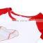2016 leatest white and red sleeve T-shirt and pant baby child clothe Baseball Outfit