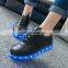 OEM Low MOQ customized footwear woman mens luminous LED light up shoes