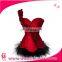 Sexy Red Flower Lingerie Top Burlesque Corset & Tutut Skirt Set