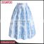 Custom Service Women Blue Blossoming Floral Printed A-line Midi Skirt