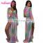 New Design Long Sleeve Stylish Bikini Crop Up Summer Beach Dress