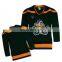 Embroidered logo Tackle Twill name and number high quality green anaheim ducks ice hockey jersey for game