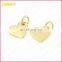 Custom Gold Plated Ovals Metal Jewellery Brass Logo Tag