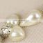 White elegent beaded pearl rhinestone chain trim for wedding dress WTR0178