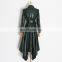 TWOTWINSTYLE PU Leather Lapel Collar Long Sleeve High Waist With Sashes Women's Coats 2020