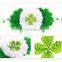 Children Shabby Hair Accessories Flower St Patrick's Day Four Leaf Clover Headbands Rhinestone Chiffon Hairbands