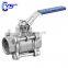 High Quality 3PC 150LB 300LB Stainless Steel 304 Body Female Thread NPT Ball Valve