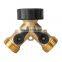 2 Way Solid Ball Valve Hose Splitter with Rubberized Comfort Grip