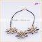 Classic Rope Chain Crystal Flower Choker Chunky Statement Necklace