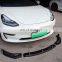Car accessories front lip side side skirts spoiler splitter diffuser updated parts for tesla model 3 accessory