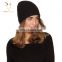 Ladies Winter warm cashmere Beanie Hat rib knit hat