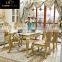 Antique solid wood dining room furniture Royal dining chair table combination Luxury dining room sets