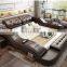 Hot selling Electric massage top grain leather bed room furniture beds