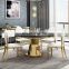 Nordic style luxury dinning room furniture tables and 6 leather chairs round marble dining tables set