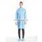high quality unisex breathable PP non woven lab gown disposable lab coat with knitted cuffs and collar