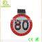 High temperature durable warning solar led road safety traffic sign