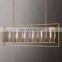 Custom Beckman Rectangular Glass Lampshade Industrial Metal Brass Chandelier Living Room Hotel Home Ceiling Lighting