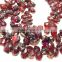 Natural Garnet Faceted Drops Shape Beads Necklaces