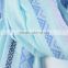 High Quality Women Infinity Geometry Printing Blue Voile Scarf