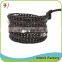 Colored Stone Mix Steel Bead With Clasp Handmade Leather Wrap Bracelet Wholesale