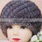 knitted mink fur hat for winter